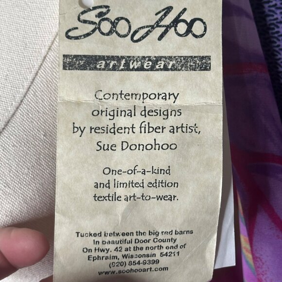 NWT Soo Hoo Artist Made Scarf Kimono Wrap Shawl Original Unique Vibrant Flowy - Picture 2 of 8